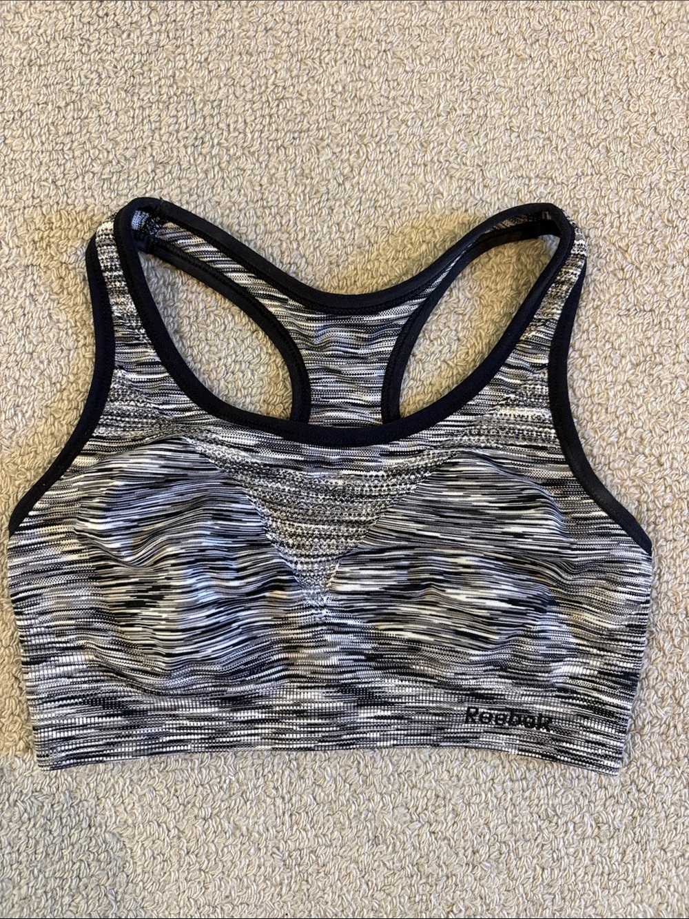 Reebok Black & White Racerback Sports Bra
